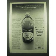 1974 ReaLemon Lemon Juice Ad - Streaks Off Mirrors