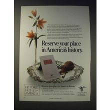 1989 National Trust for Historic Preservation Historic Hotels of America Ad