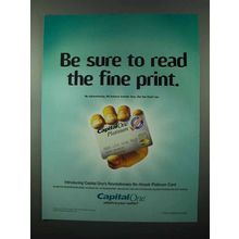2001 Capital One Platinum Card Ad - Read Fine Print