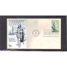 FDC Sarzin Mettalic 1258 5c Verrazano Bridge Cachet-U/A) CV42757