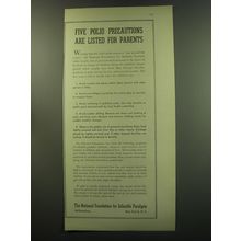 1949 The National Foundation for Infantile Paralysis Ad - polio precautions