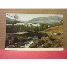 ASHNESS BRIDGE and DERWENTWATER, KESWICK unused postcard by Sanderson & Dixon =