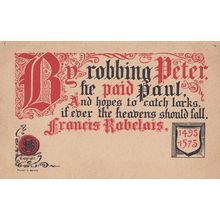 Francis Robelais Robbing Peter To Pay Paul Songcard Antique Old Postcard