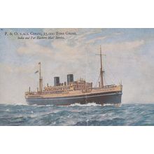 RMS P&O Corfu Ship India Service Antique Postcard