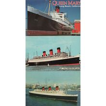 RMS Queen Mary Ship Cunard Line 3x Postcard s