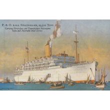 RMS Strathallan India Australia Ship Postcard