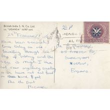 Seasick On Board The SS Uganda Ship Vintage RPC Postcard