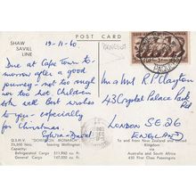 On Board The Dominion Monarch Cruise Ship 1960s Postcard