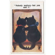 Black Cats Nobody Matters but you and I Art Postcard Milton Comic Series