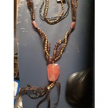 womens bead & ribbon necklace