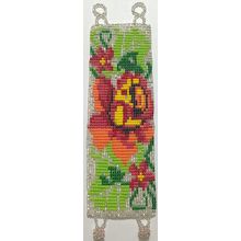 Traditional Huichol Art. Mexico Glass Seed Beads Bracelet. Magic Flowers 5