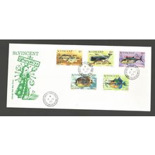 St. Vincent 1977 Carnival FDC. Fish overprints. SG531-5