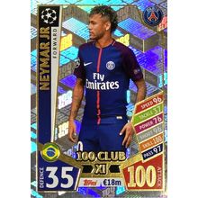 Match Attax Champions League 17/18 - 429 - Neymar Jr - Hundred Club 100 Topps