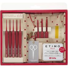 ETIMO Red Crochet Set Red Tulip TED001, 2.6 X 20.4 X 22 Cm