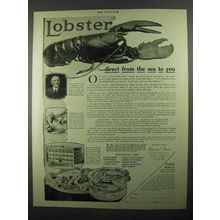 1918 Frank E. Davis Lobster Ad - Direct From the Sea