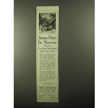 1922 Munson Steamship Lines Ad - Sunny Days in Nassau