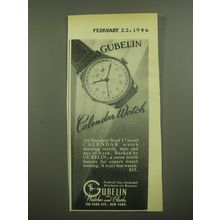 1946 Gubelin Calendar Watch Advertisement