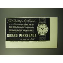 1950 Girard Perregaux Gyromatic Watch Ad - The perfected self-winder