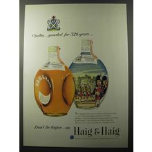 1953 Haig & Haig Scotch Ad - Quality.. guarded for 326 years