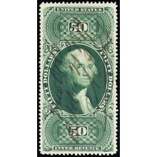 R101c, Used Superb $50 Revenue Perforated Stamp - Stuart Katz