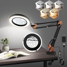 10X Magnifying Glass with Light and Clamp, 4.3″ Real Glass Lens LED Lighted Magn