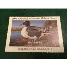 ICOLLECTZONE US Kansas 1991 Duck Habitat Very Fine NH