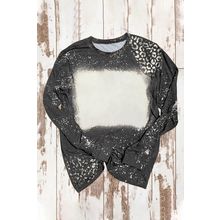 Black Retro Bleached Leopard Spot Pullover
