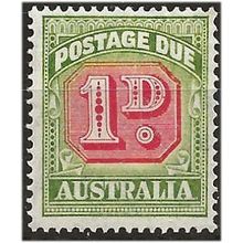 Australia 1938 D113 1d Carmine & Green (A) Postage Due Mounted Mint ..