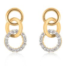 Goldtone Finish Triplet Hooplet Earrings
