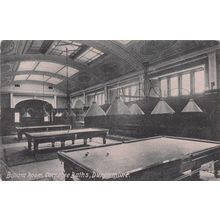 Billiard Room Carnegie Baths Dunfermline Scotland Old Postcard