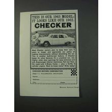 1963 Checker Car Ad - It Looks Like Our 1962