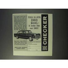 1963 Checker Car Ad - Looks Like Our 1962