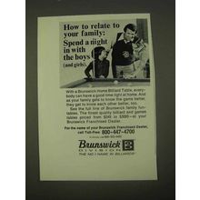 1974 Brunswick Home Billiard Table Ad - How to Relate