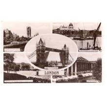 multiview, LONDON. unused vintage postcard RP Excel series =