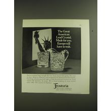 1974 Fostoria Crystal Ad - The Great American Lead Crystal. Made for you.