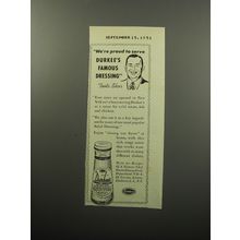 1951 Durkee's Famous Dressing Ad - We're proud to serve