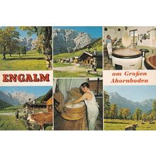 Engalm Am Grofen Ahornboden Austria Dairy Farming Laundry Postcard