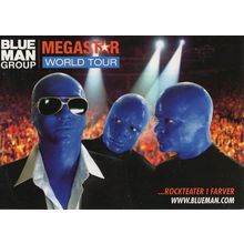 Blue Man Group Megastar World Tour Denmark Advertising Postcard