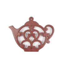 Pack Of 2] Rustic Red Cast Iron Round Teapot Trivet 8""