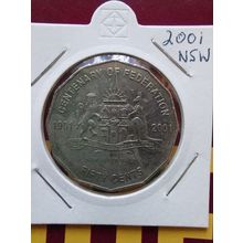 2001 Australian 50 Cent - NSW - Well Circulated and mistreated.