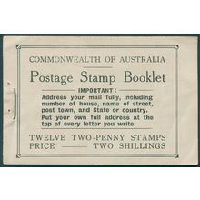 Australia 1935 2s booklet with 2d red SG127w x12 SGSB26b unused