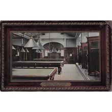Billiard Room Carnegie Institute Dunfermline Scottish Old Postcard