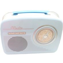 Blue Radio Shaped Tin with 200 Grams Shortbread Biscuits 18.5 CM Food Gift