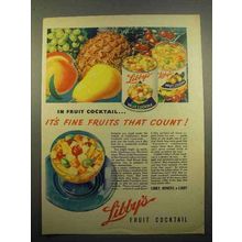 1944 Libby's Fruit Cocktail Ad - Fine Fruits That Count