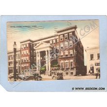 CT Danbury Hotel Green Street Scene w/Old Cars ct_box1~494