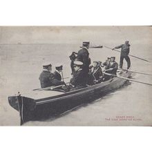 Cowes Week King George On Board Navy Boat Yacht Antique 1909 Military Postcard