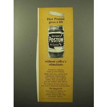 1964 Instant Postum Ad - Gives Lift Without Stimulants