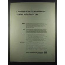 1964 Insured Savings and Loan Association Ad - Message