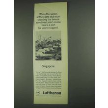 1967 Lufthansa Airline Ad - Sailors at the Yacht Club