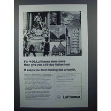 1967 Lufthansa Airlines Ad - A 15-Day Italian Tour